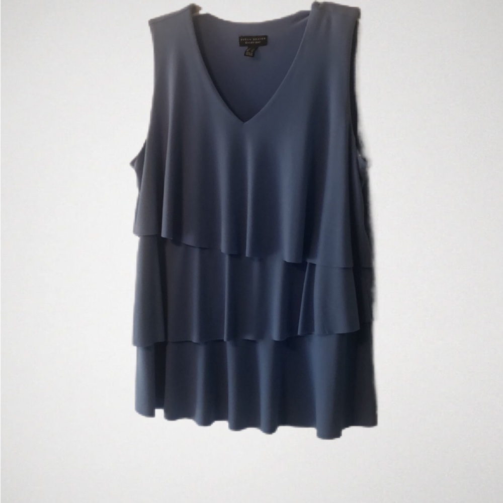 Susan Graver Every Day Liquid Knit Sleeveless Tier Top Size Large